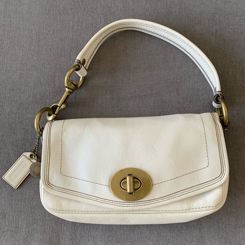 Authentic Coach White Handbag
